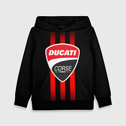 Толстовка-худи детская DUCATI CARBON LOGO ITALY CONCERN, цвет: 3D-черный