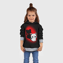 Толстовка-худи детская КОТИК ДЬЯВОЛ KITTY DEVIL, цвет: 3D-меланж — фото 2