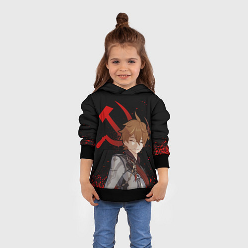 Детская толстовка ТАРТАЛЬЯ СНЕЖНАЯ ЧЕРНЫЙ / 3D-Черный – фото 4