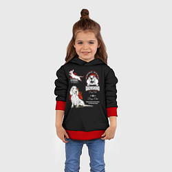 Толстовка-худи детская Собака Такса Dachshund, цвет: 3D-красный — фото 2