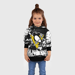 Толстовка-худи детская Питтсбург Пингвинз Pittsburgh Penguins, цвет: 3D-черный — фото 2