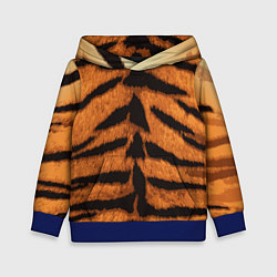 Толстовка-худи детская ТИГРИНАЯ ШКУРА, цвет: 3D-синий