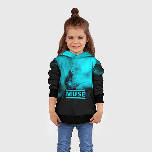 Детская толстовка Мэттью Беллами бирюзовый туман Muse / 3D-Черный – фото 4