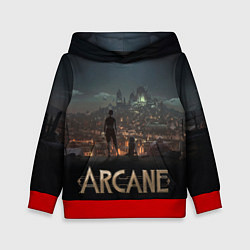 Толстовка-худи детская Сёстры на крыше, цвет: 3D-красный