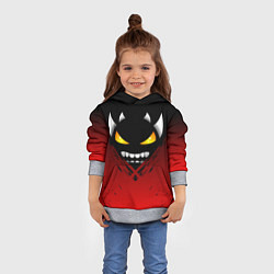 Толстовка-худи детская Geometry Dash: Demon Smile, цвет: 3D-меланж — фото 2