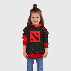 Толстовка-худи детская DOTA 2 БРЫЗГИ КРАСОК ДОТА 2 ЛОГО, цвет: 3D-красный — фото 2
