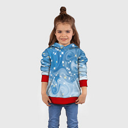 Толстовка-худи детская Голубая метелица, цвет: 3D-красный — фото 2