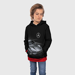 Толстовка-худи детская Mercedes-Benz motorsport black, цвет: 3D-красный — фото 2
