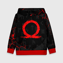 Толстовка-худи детская GOD OF WAR CRATOS LOGO, цвет: 3D-красный