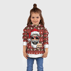 Толстовка-худи детская Bad Santa Плохой Санта, цвет: 3D-белый — фото 2