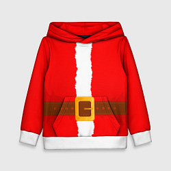 Толстовка-худи детская Шуба Санта Клауса, цвет: 3D-белый