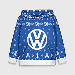 Толстовка-худи детская Volkswagen Новогодний, цвет: 3D-белый
