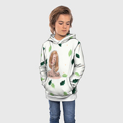 Толстовка-худи детская Поцелуй природы, цвет: 3D-белый — фото 2