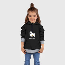Толстовка-худи детская UNDERTALE DOG НА КАНАТЕ, цвет: 3D-меланж — фото 2