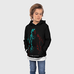 Толстовка-худи детская Dark Souls NEON Силуэт, цвет: 3D-белый — фото 2