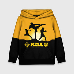 Толстовка-худи детская ММА Mixed Martial Arts, цвет: 3D-черный