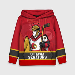 Толстовка-худи детская Оттава Сенаторз, Ottawa Senators, цвет: 3D-красный