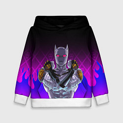 Толстовка-худи детская JOJO KILLER QUEEN КОРОЛЕВА УБИЙЦА FIRE STYLE, цвет: 3D-белый