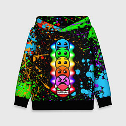 Толстовка-худи детская Geometry Dash: Splashes of Paint, цвет: 3D-черный