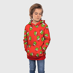 Толстовка-худи детская Гринч Похититель Рождества, цвет: 3D-красный — фото 2