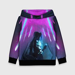 Толстовка-худи детская LEAGUE OF LEGENDS, ДЖИНКС, цвет: 3D-черный