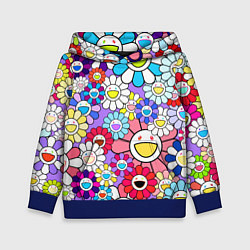 Толстовка-худи детская Цветы Takashi Murakami, цвет: 3D-синий