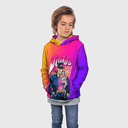 Толстовка-худи детская JOJO BIZARRE ADVENTURE ДЖО ДЖО ГРАДИЕНТ, цвет: 3D-меланж — фото 2