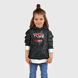 Толстовка-худи детская Born to be red-white, цвет: 3D-белый — фото 2