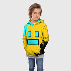 Толстовка-худи детская GEOMETRY DASH SMILE БРЫЗГИ КРАСОК, цвет: 3D-меланж — фото 2