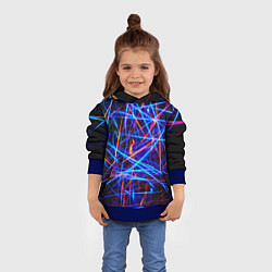 Толстовка-худи детская NEON LINES Glowing Lines Effect, цвет: 3D-синий — фото 2