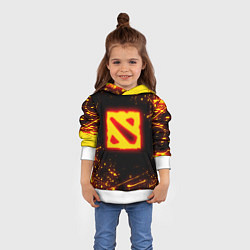 Толстовка-худи детская DOTA 2 FIRE LOGO ДОТА 2 ОГНЕННЫЙ ЛОГО, цвет: 3D-белый — фото 2