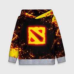 Толстовка-худи детская DOTA 2 FIRE LOGO ДОТА 2 ОГНЕННЫЙ ЛОГО, цвет: 3D-меланж