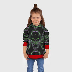 Толстовка-худи детская Skulls vanguard pattern 2077, цвет: 3D-красный — фото 2