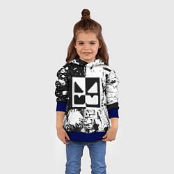 Толстовка-худи детская GEOMETRY DASH BLACK & WHITE SMILE, цвет: 3D-синий — фото 2