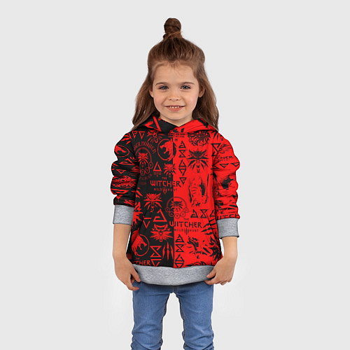 Детская толстовка THE WITCHER LOGOBOMBING BLACK RED / 3D-Меланж – фото 4