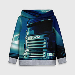 Толстовка-худи детская SCANIA Дальнобой 2022, цвет: 3D-меланж