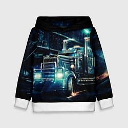 Толстовка-худи детская Американский Грузовик Дальнобой 2022, цвет: 3D-белый