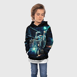 Толстовка-худи детская Американский Грузовик Дальнобой 2022, цвет: 3D-белый — фото 2