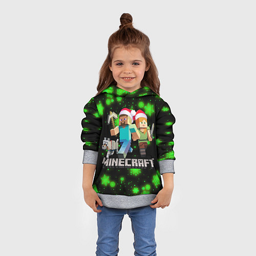 Детская толстовка НОВОГОДНИЙ MINECRAFT ГЕРОИ ИГРЫ / 3D-Меланж – фото 4
