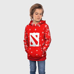 Толстовка-худи детская НОВОГОДНИЙ ДОТА 2 НОВЫЙ ГОД DOTA 2, цвет: 3D-красный — фото 2