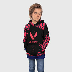 Толстовка-худи детская Valorant паттерн, цвет: 3D-синий — фото 2