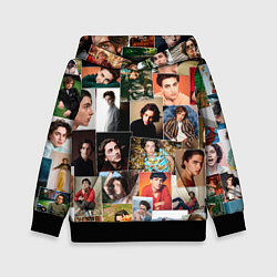 Толстовка-худи детская Тимоти цветной коллаж, цвет: 3D-черный