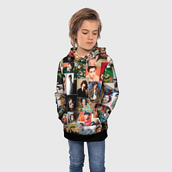 Толстовка-худи детская Тимоти цветной коллаж, цвет: 3D-черный — фото 2