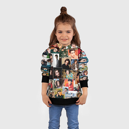 Детская толстовка Тимоти цветной коллаж / 3D-Черный – фото 4