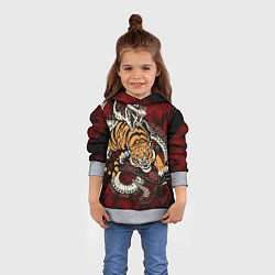 Толстовка-худи детская Тигр со Змеёй 2022, цвет: 3D-меланж — фото 2