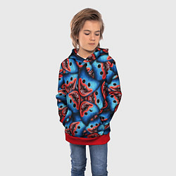 Толстовка-худи детская ЛИЦО ХАГИ ВАГИ, POPPY PLAYTIME, цвет: 3D-красный — фото 2