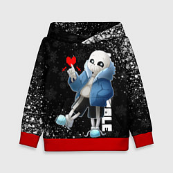 Толстовка-худи детская НОВОГОДНИЙ САНС UNDERTALE НОВЫЙ ГОД, цвет: 3D-красный