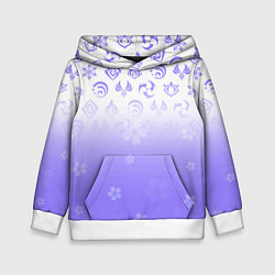 Толстовка-худи детская GENSHIN IMPACT SYMBOL PATTERN SAKURA САКУРА, цвет: 3D-белый