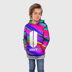 Толстовка-худи детская BTS ARMY RAIBOW, цвет: 3D-меланж — фото 2