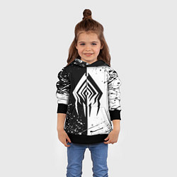 Толстовка-худи детская WARFRAME STALKER BLACK WHITE СТАЛКЕР, цвет: 3D-черный — фото 2